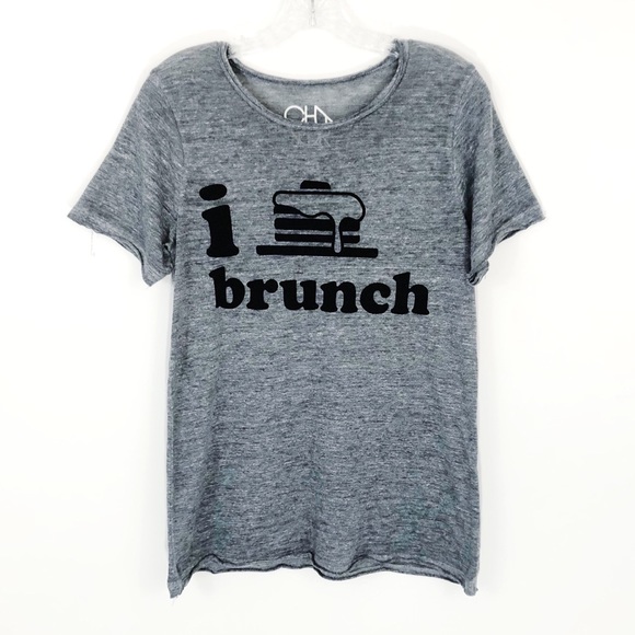 Chaser Tops - Chaser I Love Brunch Graphic Burnout Tee M